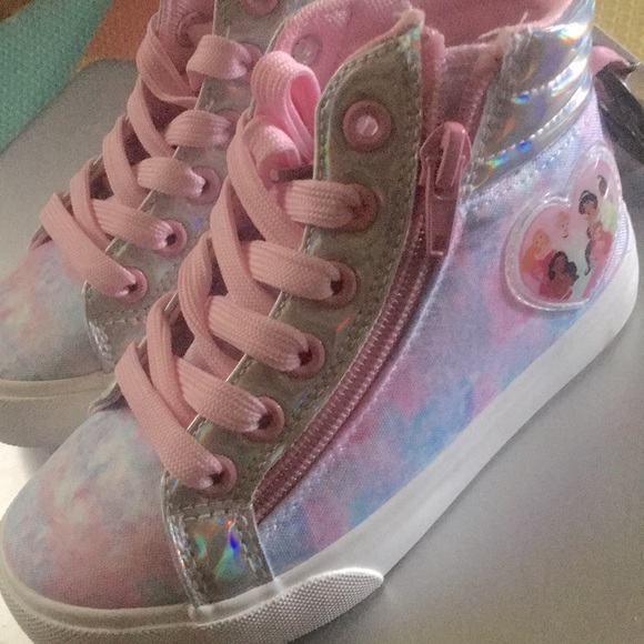 Disney Princess Licensed Fashion Princess High Top Toddler Sneakers Shoe Size 11 - Picture 4 of 5